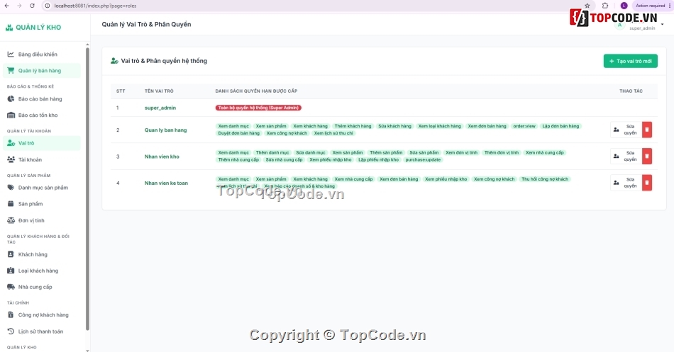 Quản Lý kho,Quản lý kho hàng,quản lý công nợ,quản lý bán hàng,Quản lý sản phẩm,php mysql